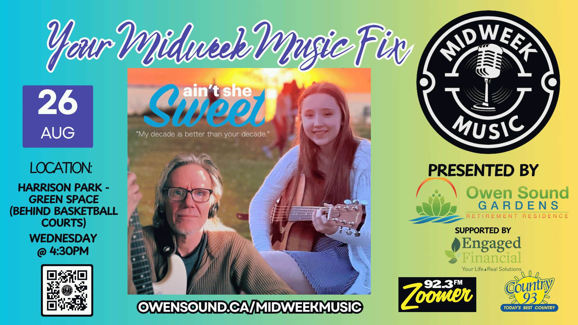 Event image Mid Week Music hosts Ain't She Sweet at Harrison Park (green space)